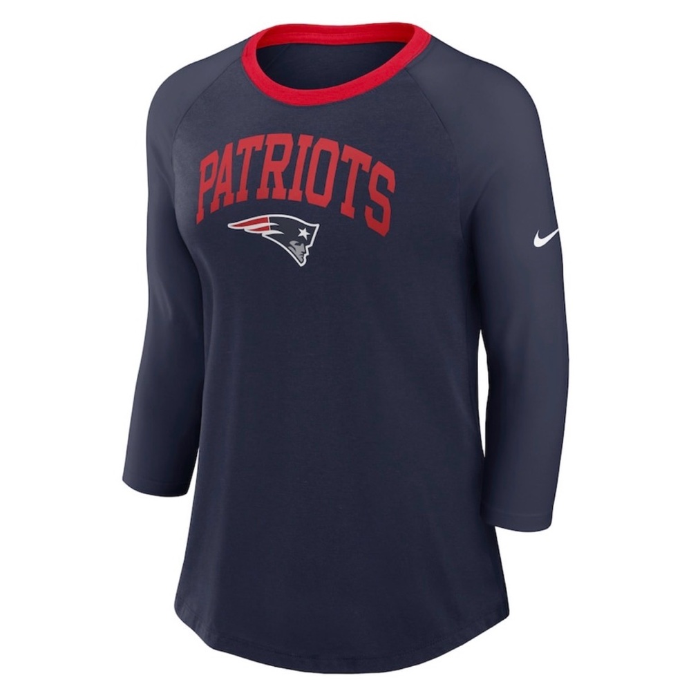 Nike Patriots Navy and Red Raglan Tee
